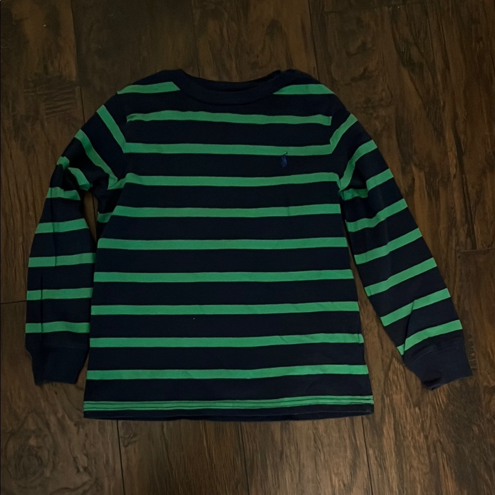 Polo by Ralph Lauren Green and Blue Long Sleeve Tee